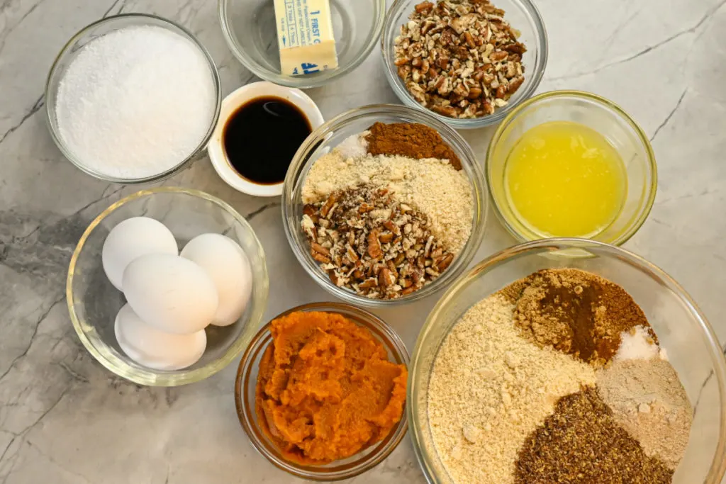 Keto pumpkin streusel bread ingredients