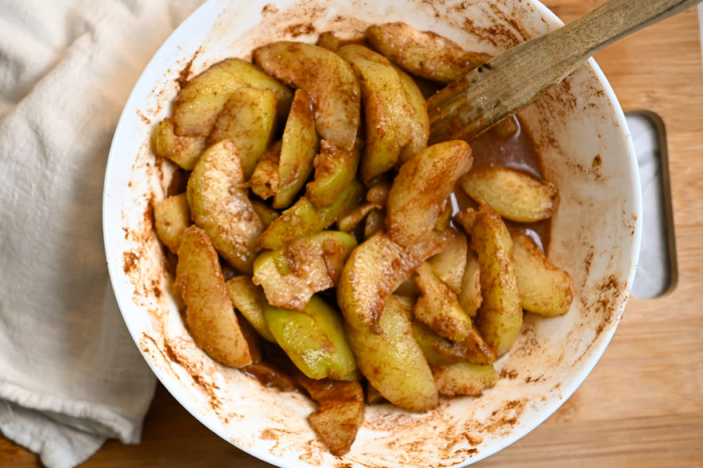 Prepared chayote squash ready to be added to the galette