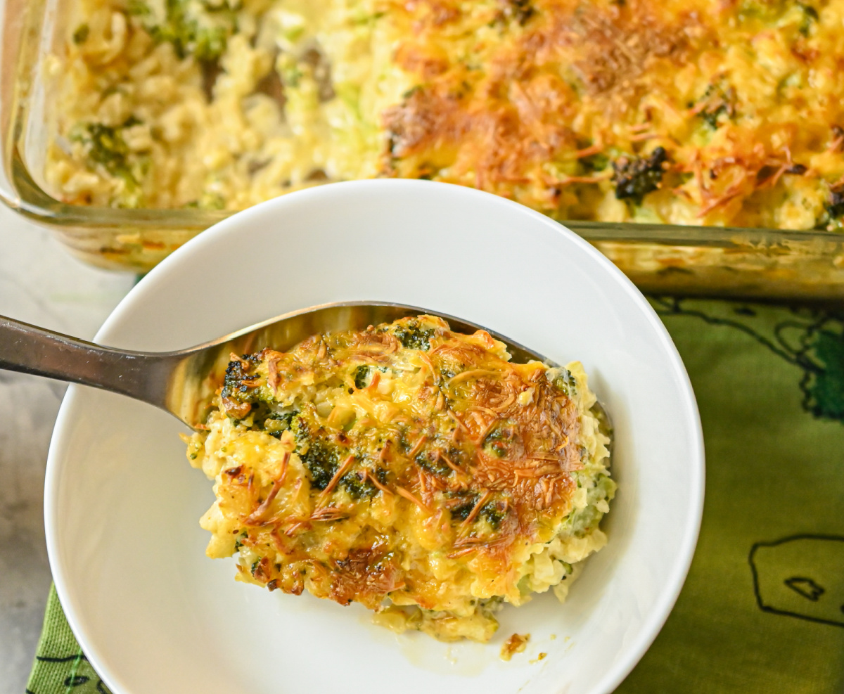 Keto Chicken Broccoli Cauliflower Rice Casserole · Fittoserve Group