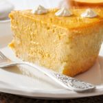 keto pumpkin cream pie served in a white plate