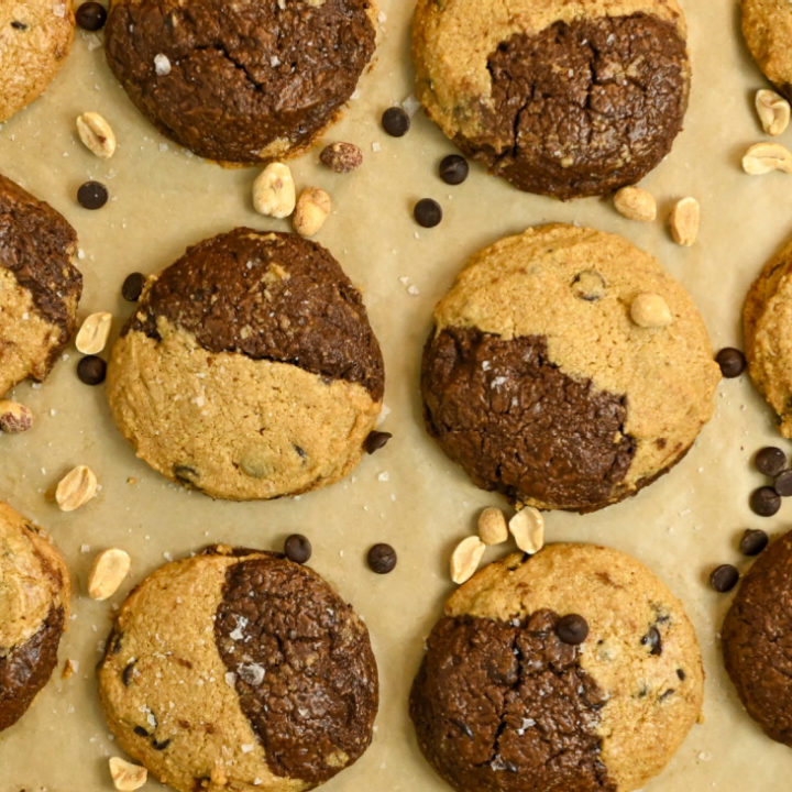 Keto Peanut Butter Cookies Chocolate Swirl Cookies Recipe Card Image