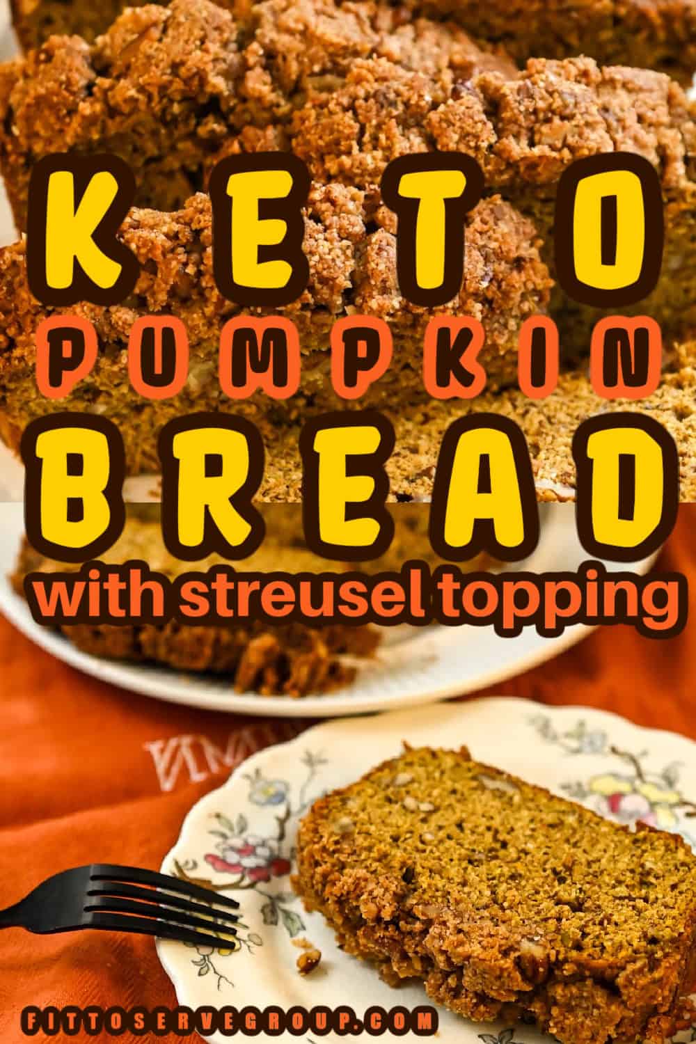 Keto Pumpkin Bread With The Streusel Topping