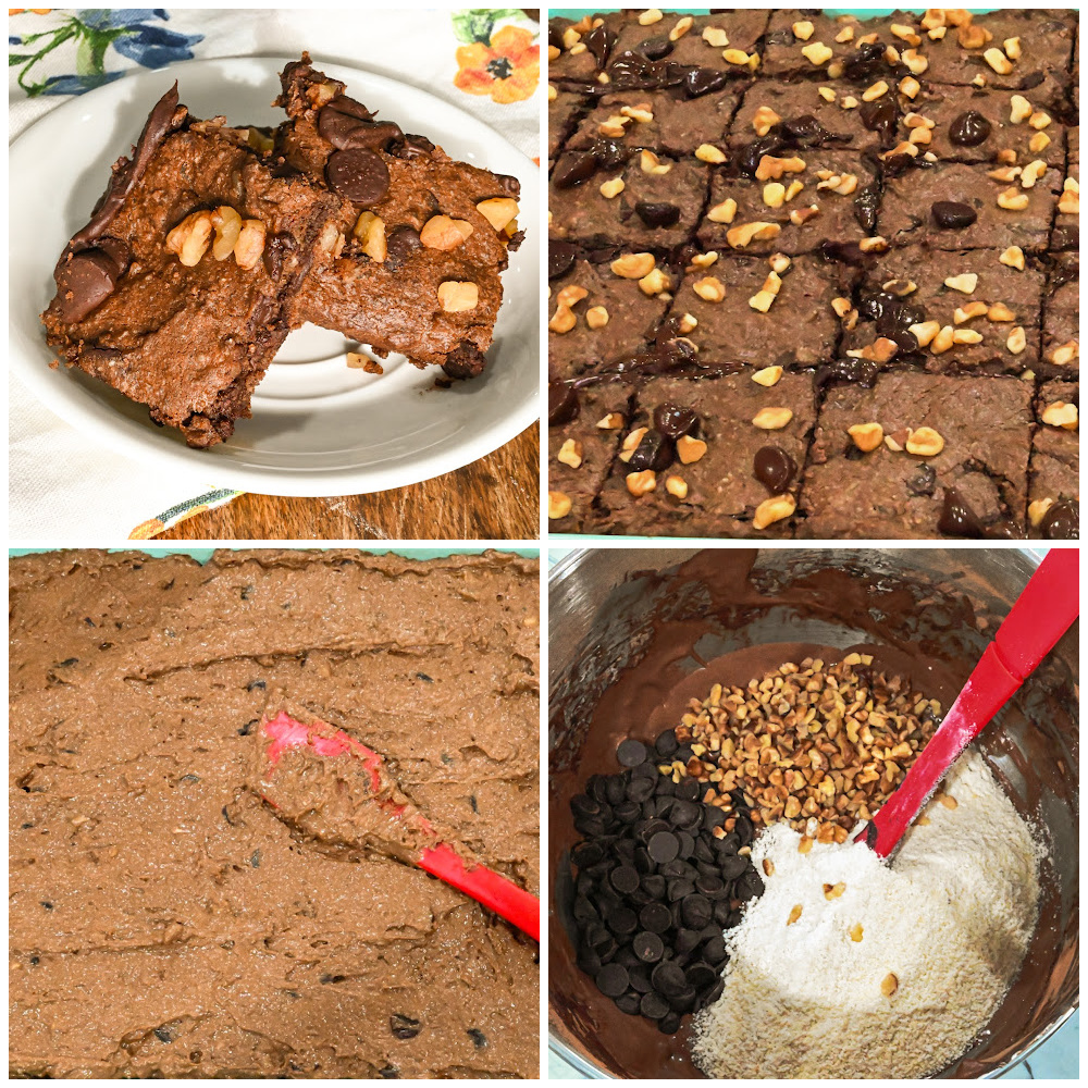 keto double chocolate chip bars process pictures