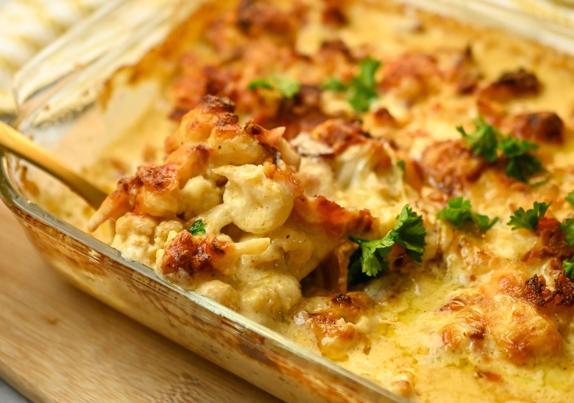 Keto Roasted Cauliflower Mac And Cheese