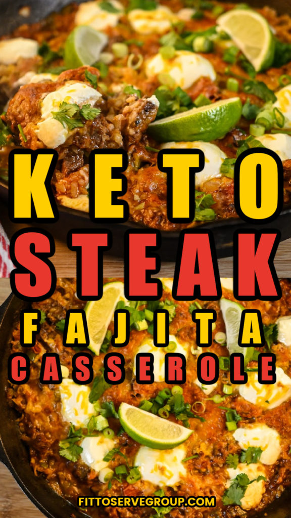 Keto fajita steak casserole, gluten-free recipe