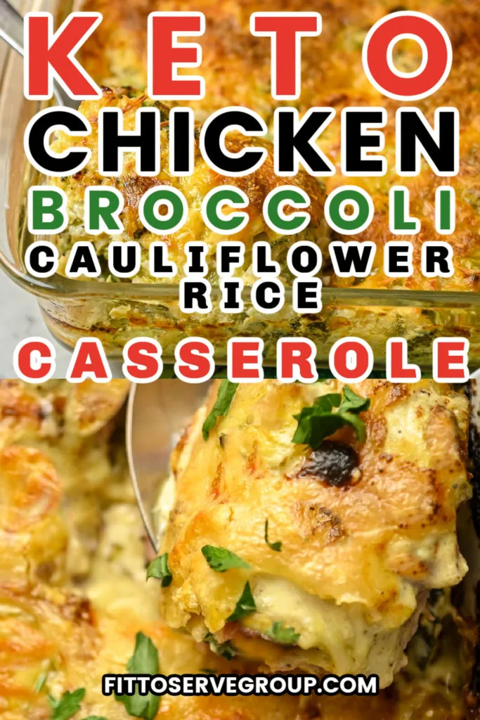 easy keto chicken broccoli cauliflower rice casserole