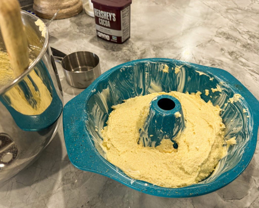 Keto bundt cake process picture