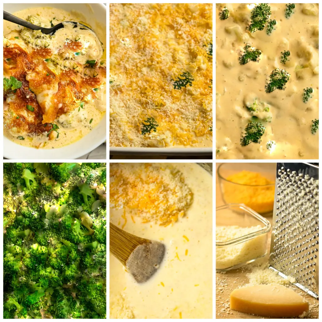 Keto-friendly broccoli casserole process pictures