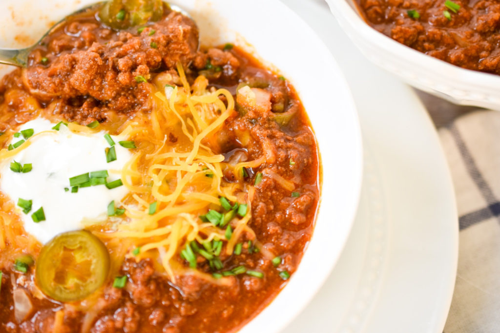 easy keto turkey chili served