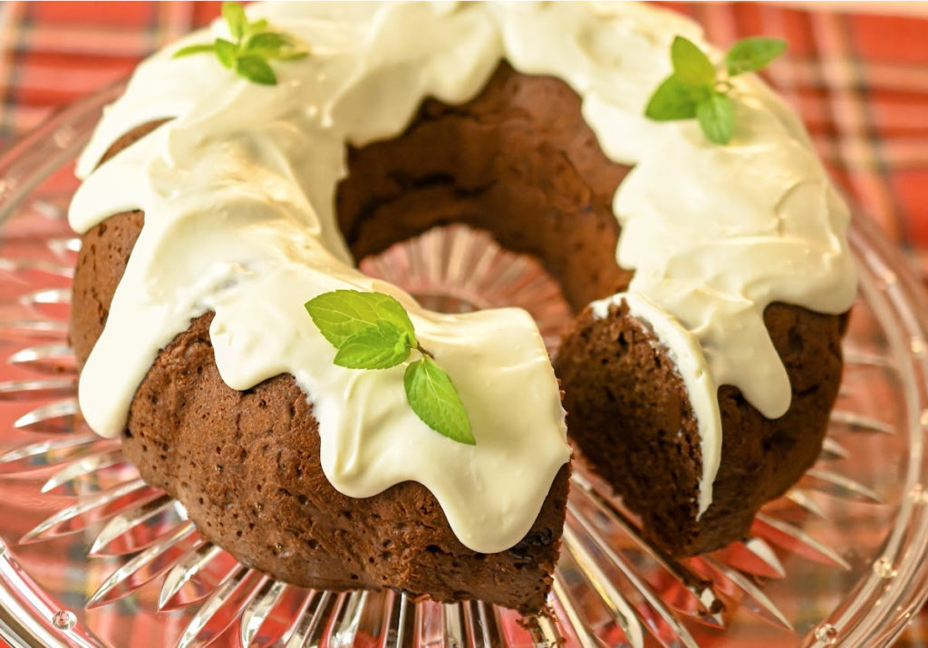 close up of keto spice bundt cake