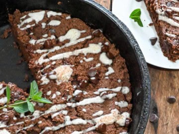easy keto triple chocolate scones baked in a cast iron skillet 1200