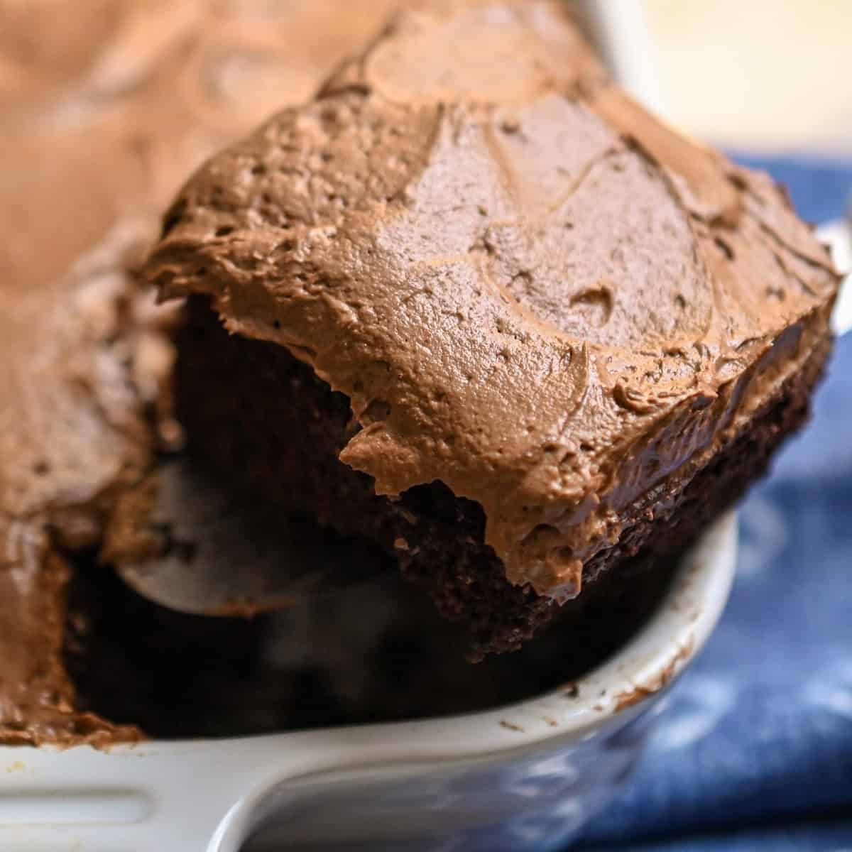 Keto Hershey's chocolate cake being served 1200