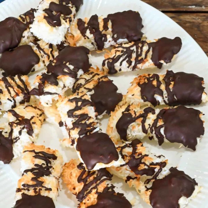 Keto Chocolate Dipped Coconut Macaroon Bars