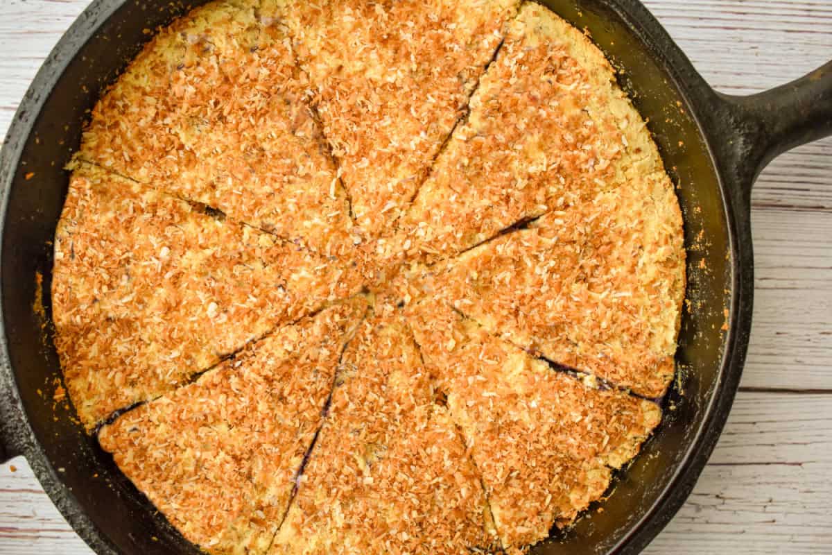 Keto Toasted Coconut Skillet Cake