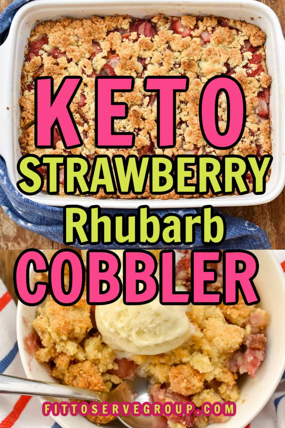Keto Strawberry Rhubarb Cobbler