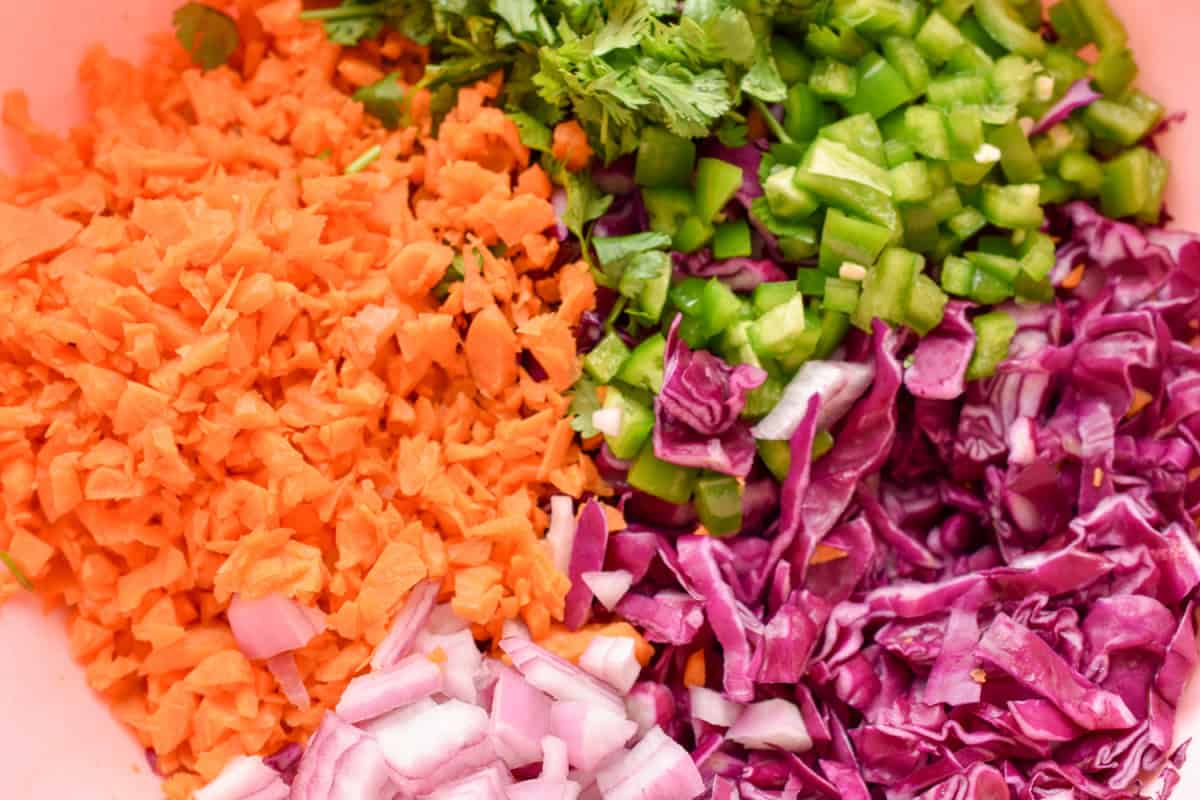 Ingredients for a keto Asian chopped salad