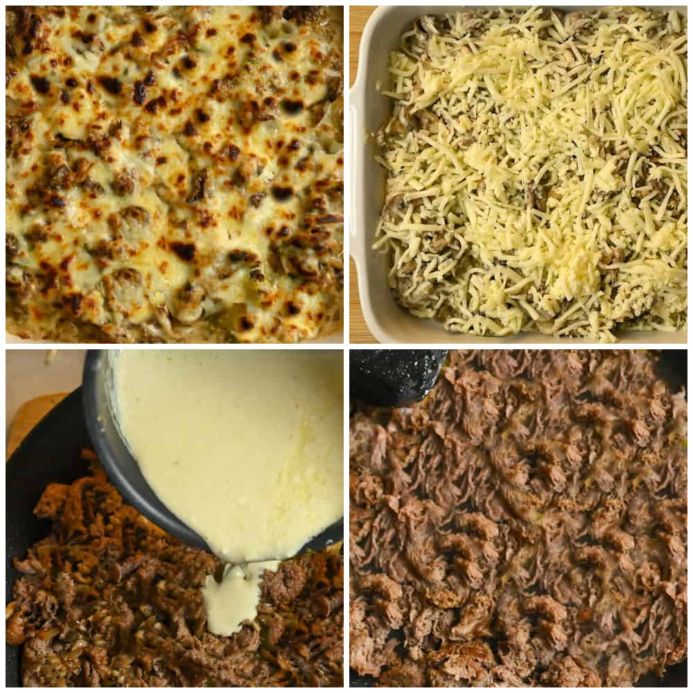 Carnivore Philly Cheesesteak Casserole Process Pictures