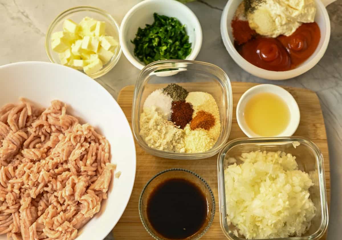 Keto Pork Burgers Ingredients