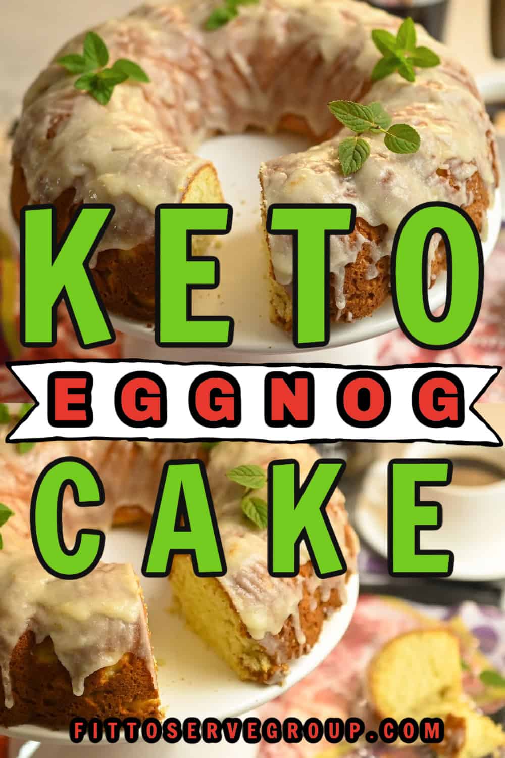 Keto eggnog bundt cake