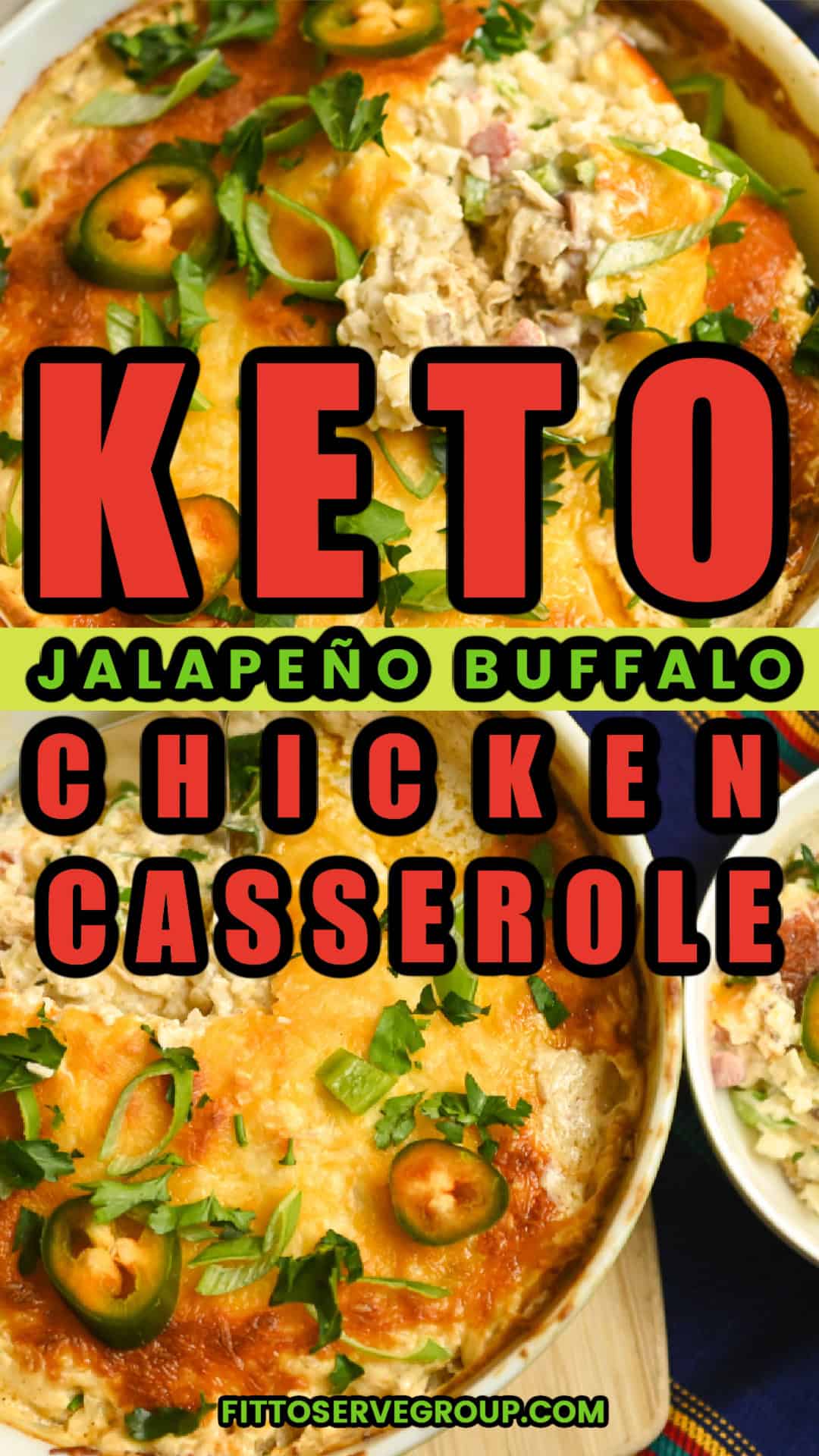 Easy Keto Jalapeño Buffalo Chicken Casserole