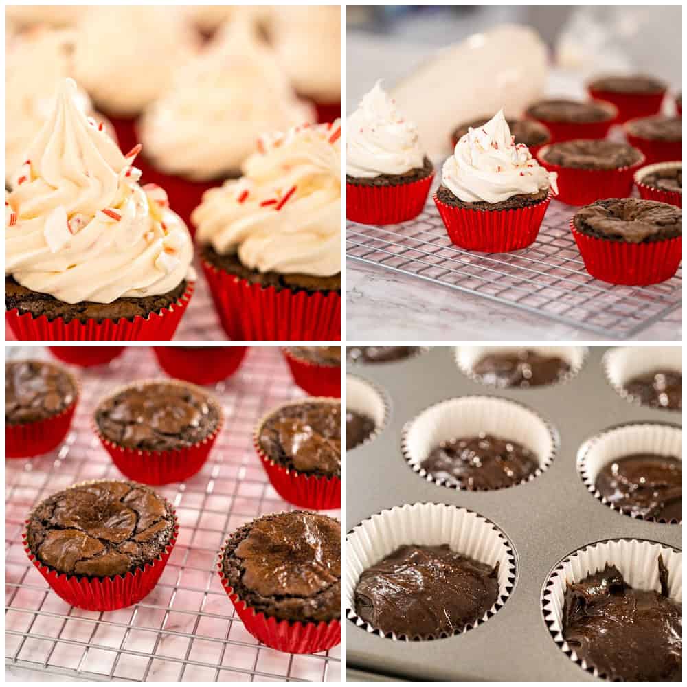 Keto Chocolate Peppermint Cupcakes Process Pictures