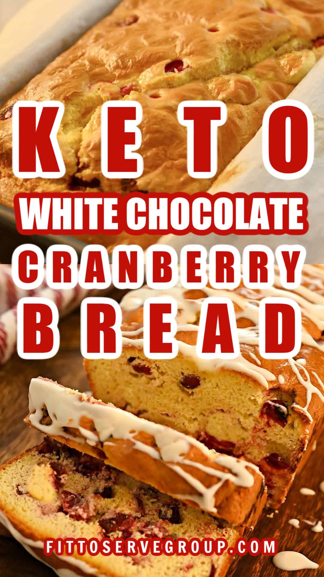 Keto White Chocolate Cranberry Bread, Gluten-Free