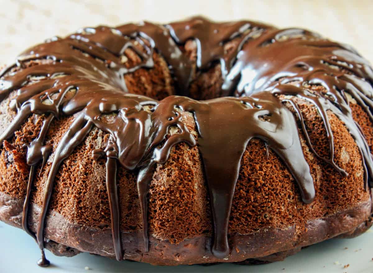 Keto Chocolate Greek Yogurt Cake recipe card image