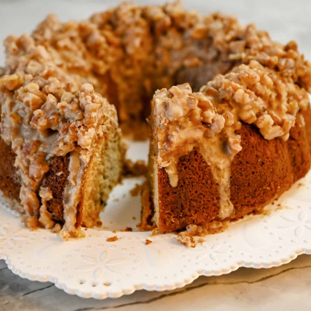 Keto Pumpkin Pecan Bundt Cake