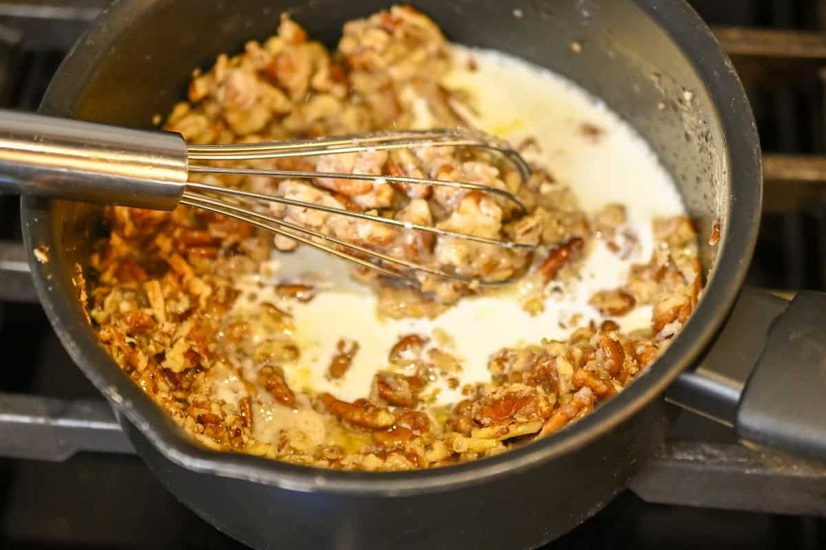 keto friendly butter pecan mixture being made