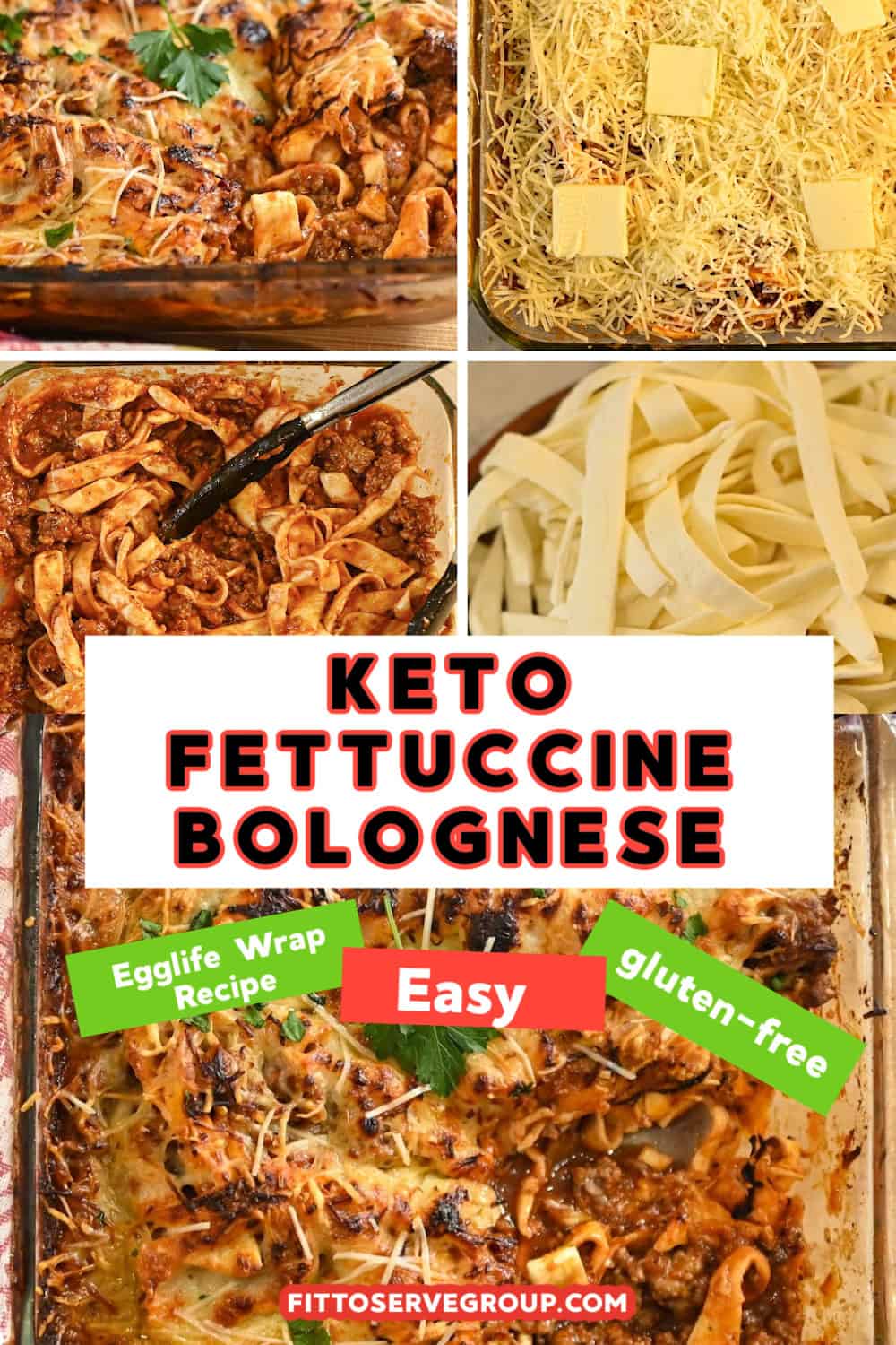 Keto Fettuccine Bolognese Bake with Egglife Noodle Strips