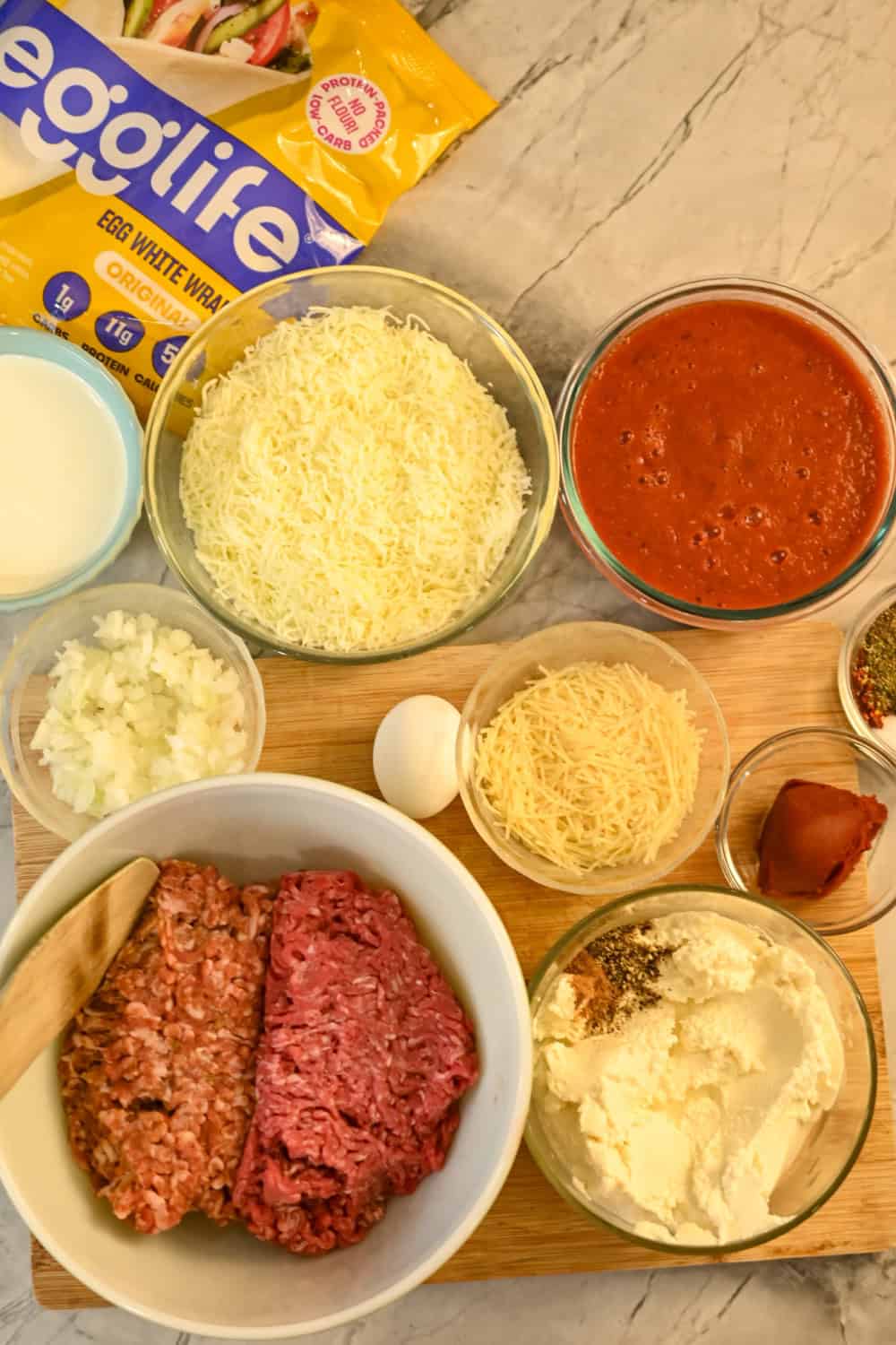 Low-Carb Pink Lasagna Ingredients