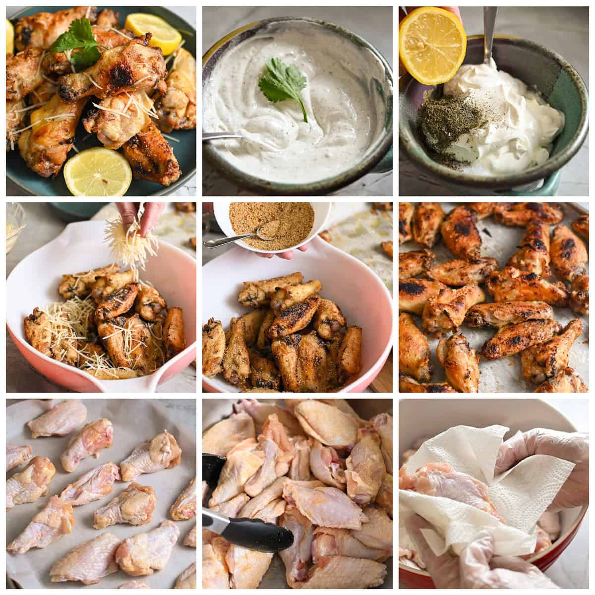 keto baked lemon pepper wings process pictures