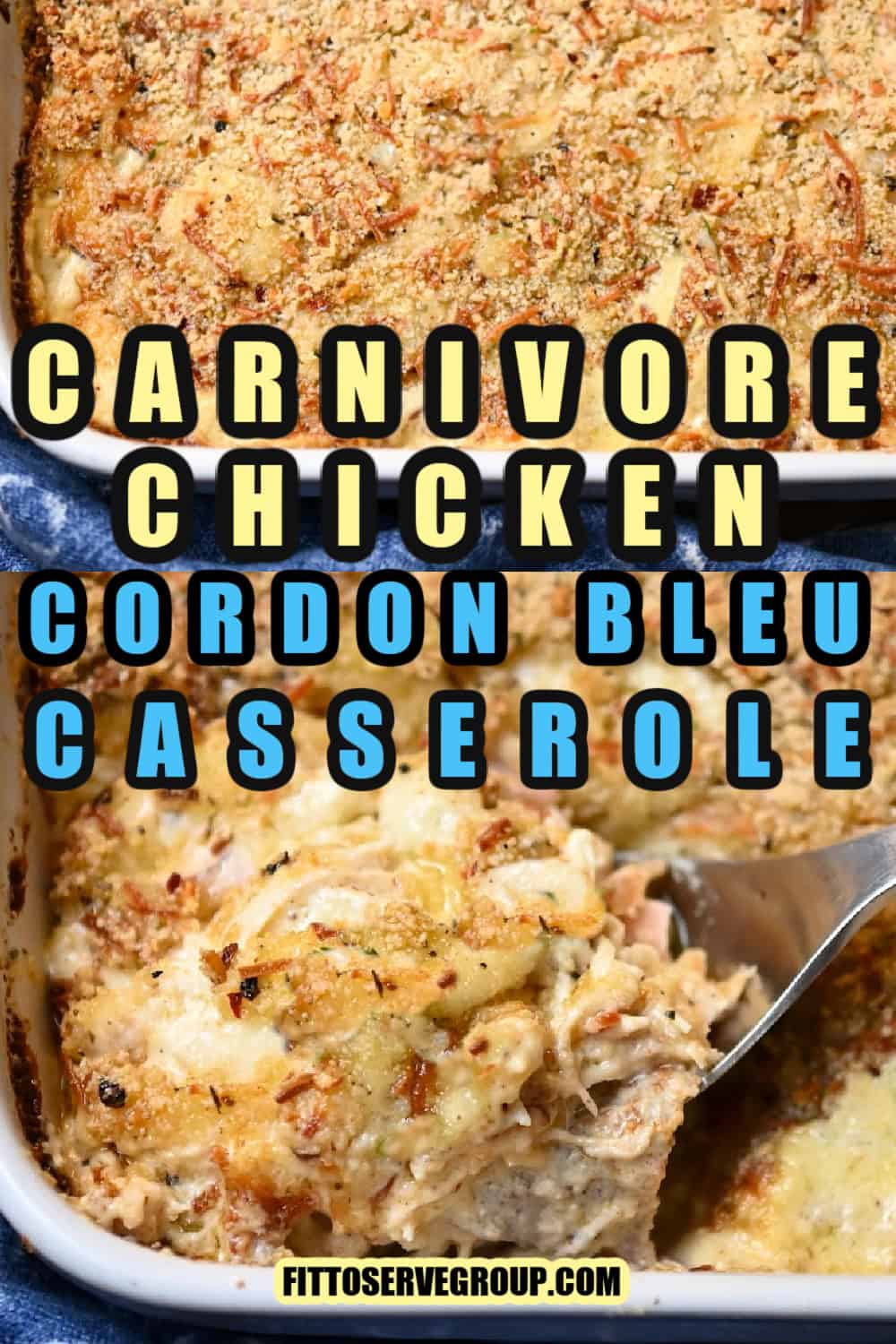 Carnivore Chicken Cordon Bleu Casserole, Gluten-Free