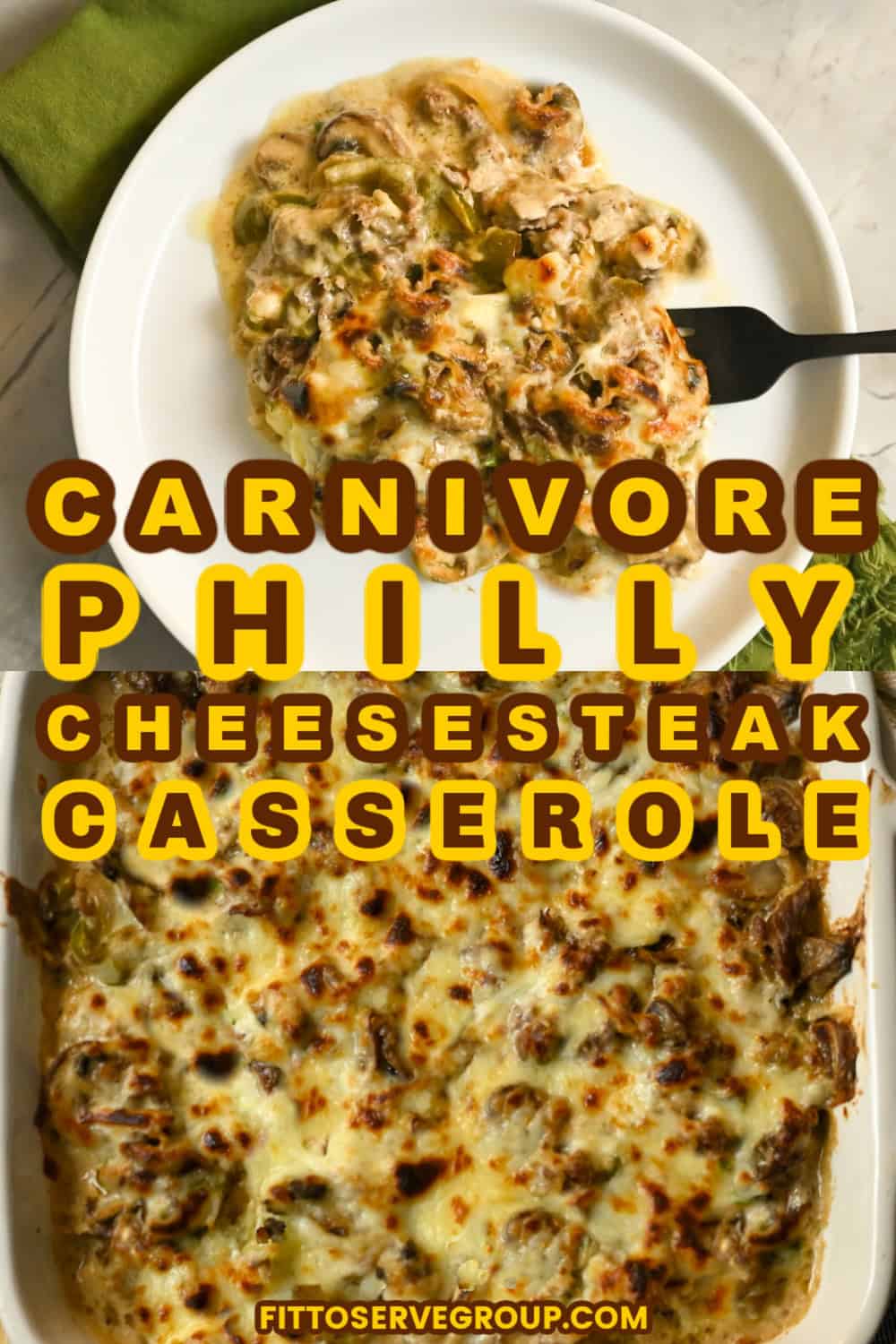 Carnivore Philly Cheesesteak Casserole, A 30 minute Carnivore Dinner meal