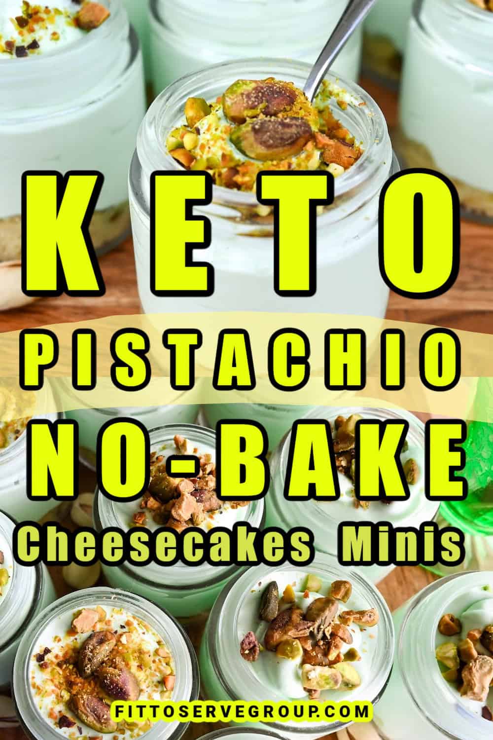 Easy Keto Pistachio No-Bake Cheesecake Minis