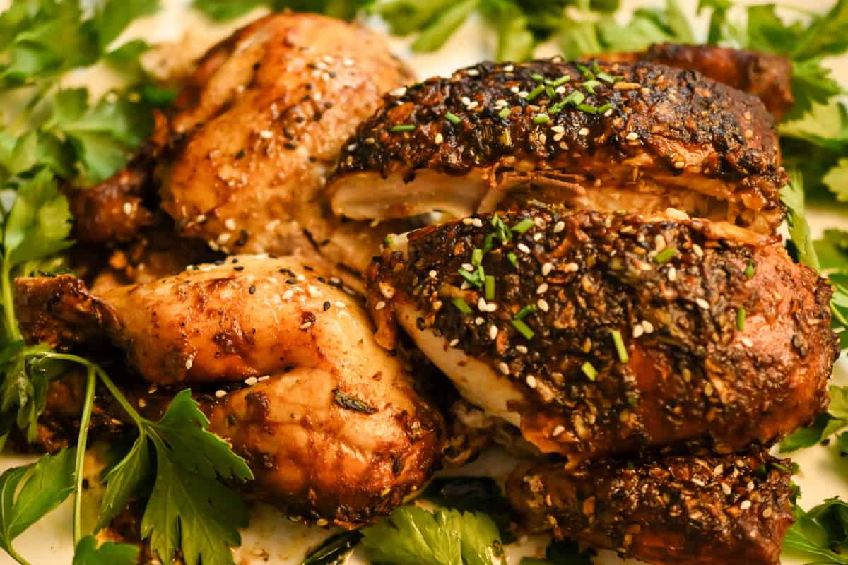 Low-Carb Asian Sesame Baked Whole Chicken