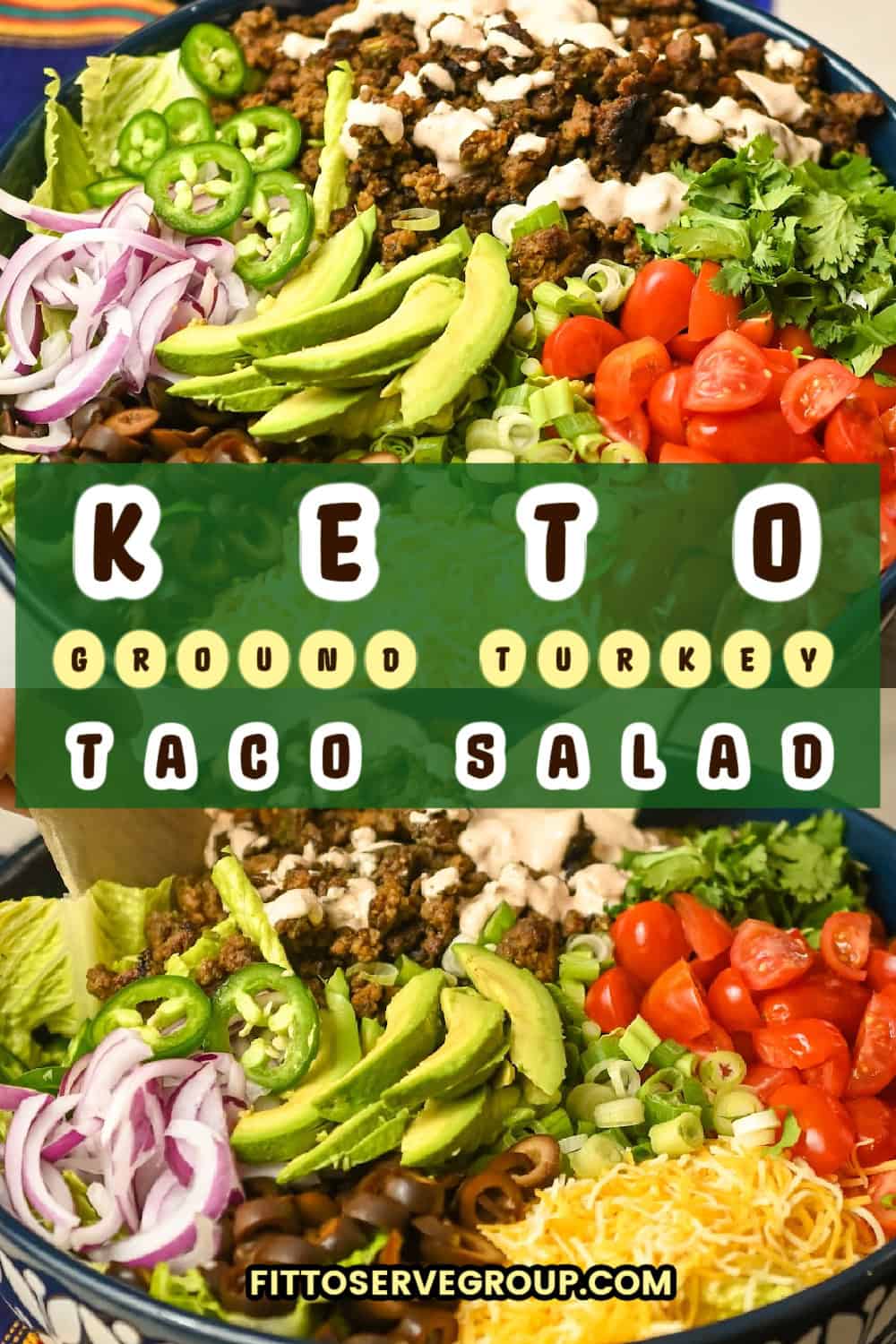 Easy keto ground turkey taco salad