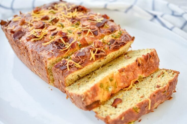 Keto Jalapeño Bacon Cheese Bread ready to serve