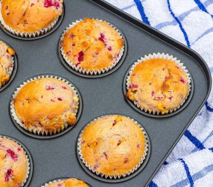 keto raspberry muffins cooling in muffin tin