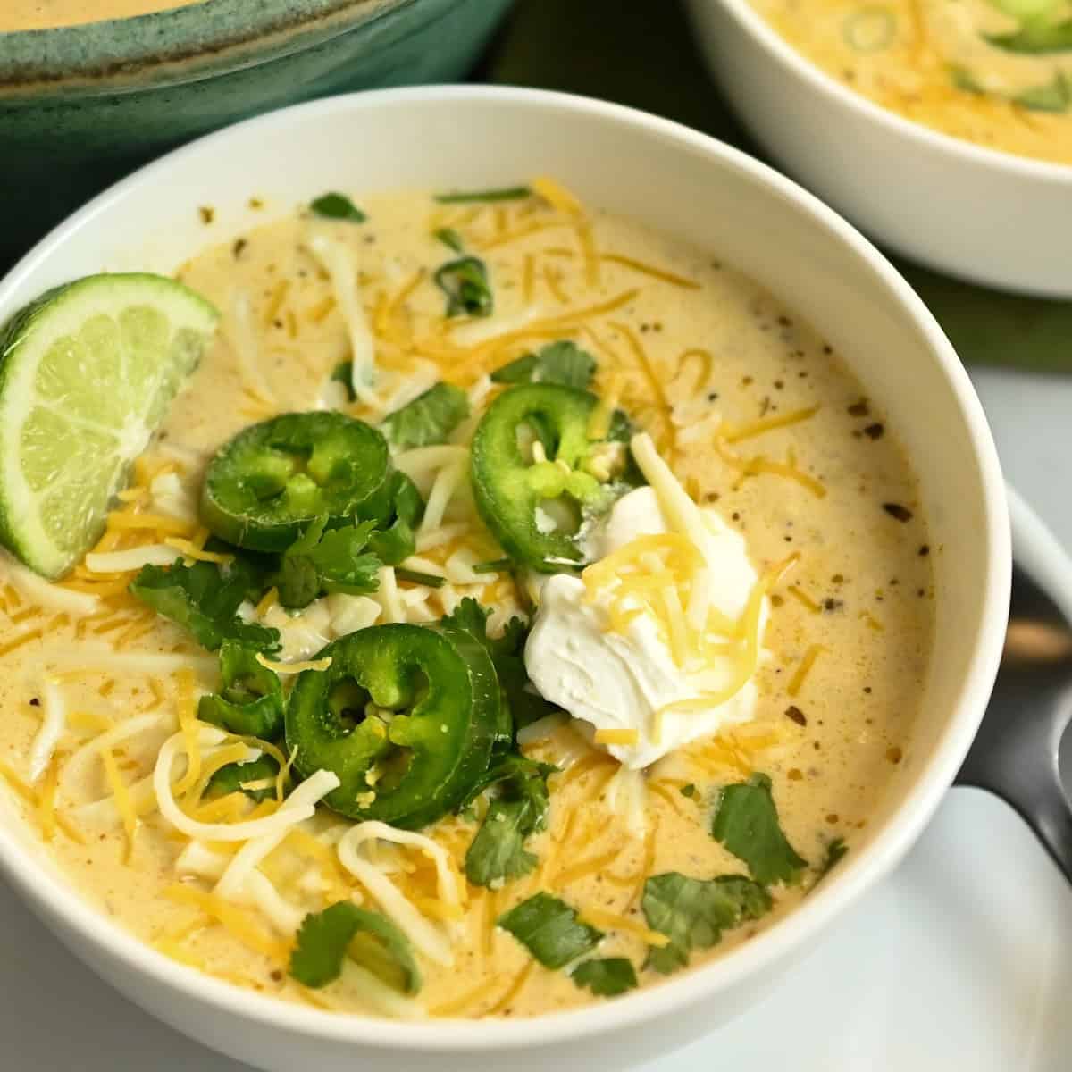 keto roasted poblano chicken soup