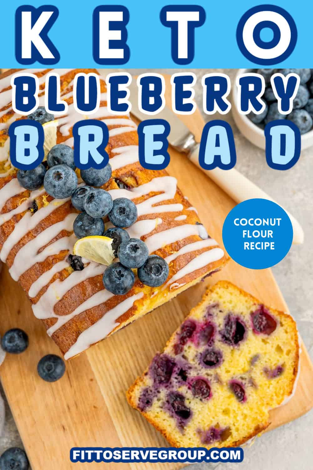Easy Keto Coconut Flour Blueberry Bread