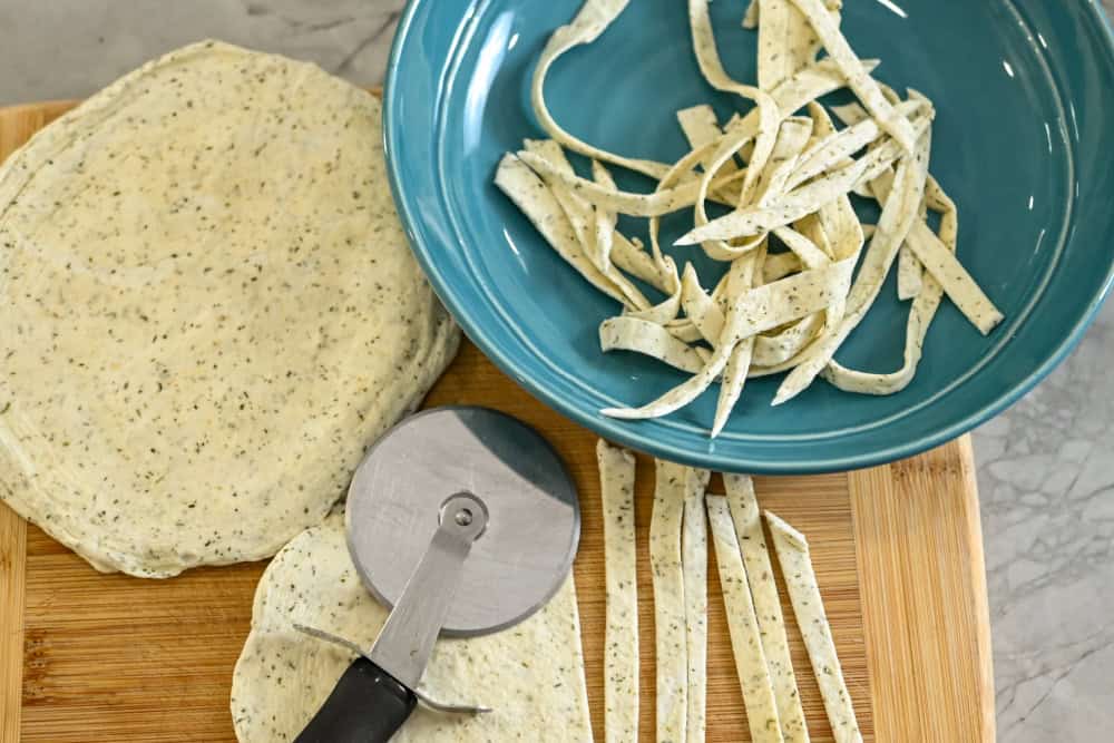 Egglife Wraps used as Fettuccine Strips
