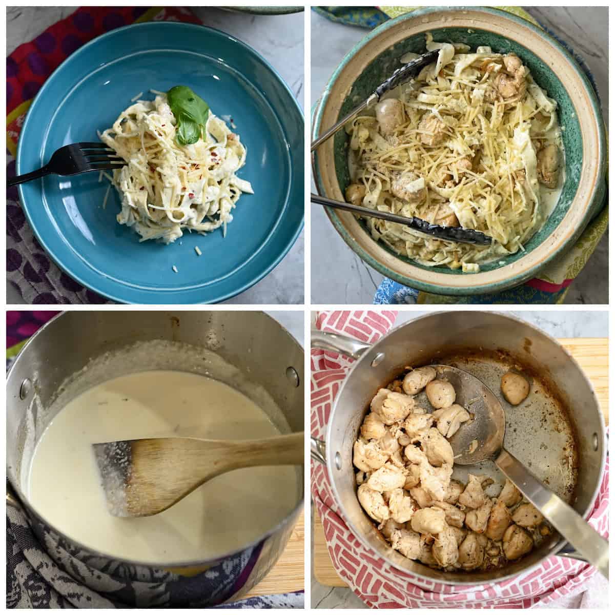 Keto Chicken Fettuccine Alfredo Process Pictures