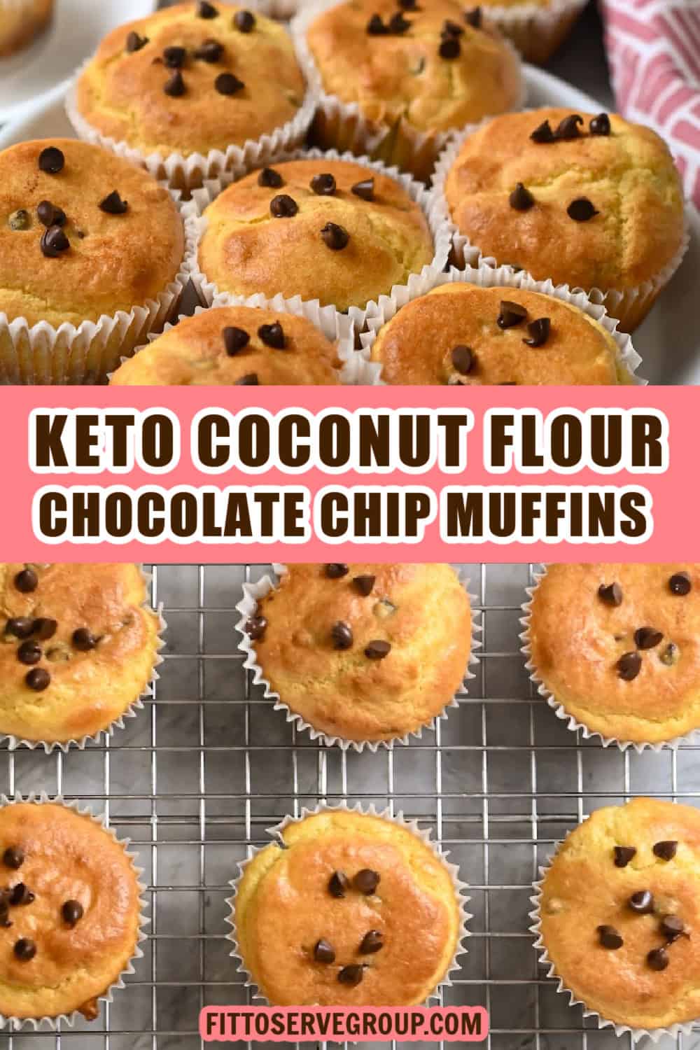 Keto Coconut Flour Chocolate Chip Muffins