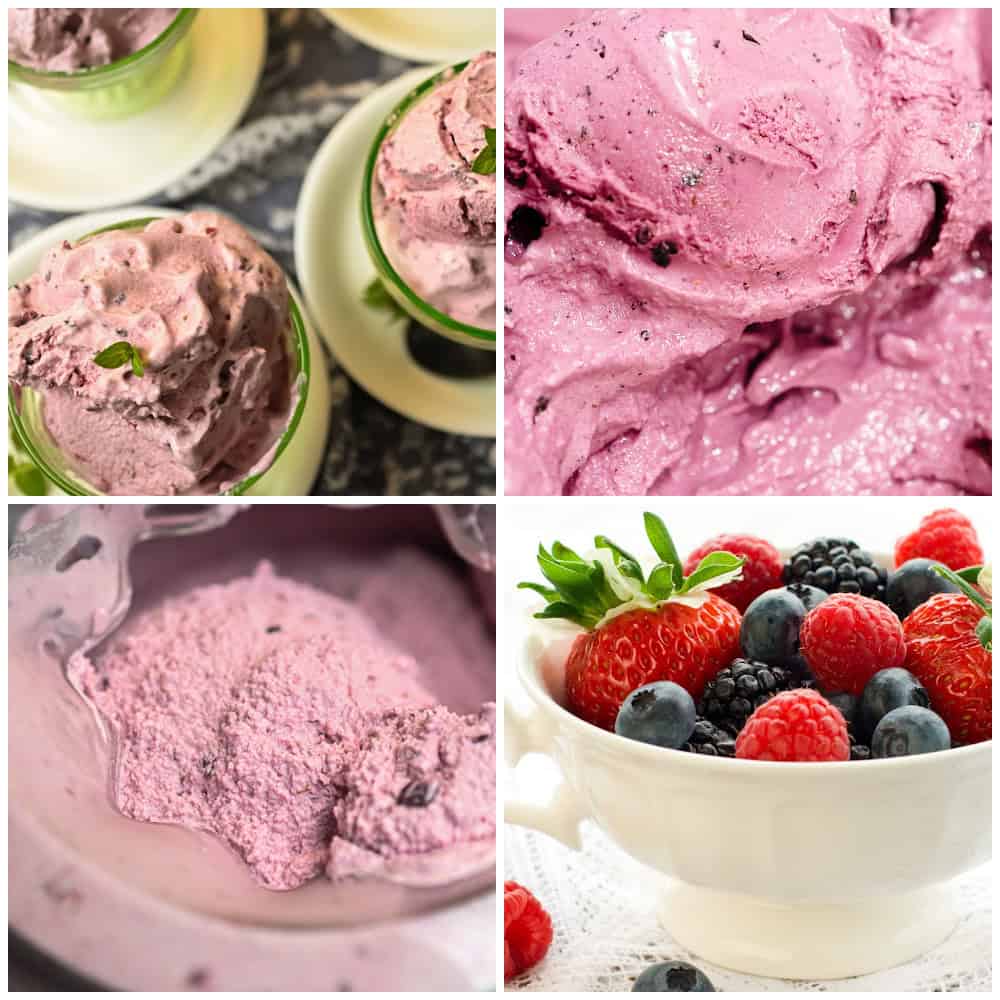 Keto mixed berry ice cream process pictures