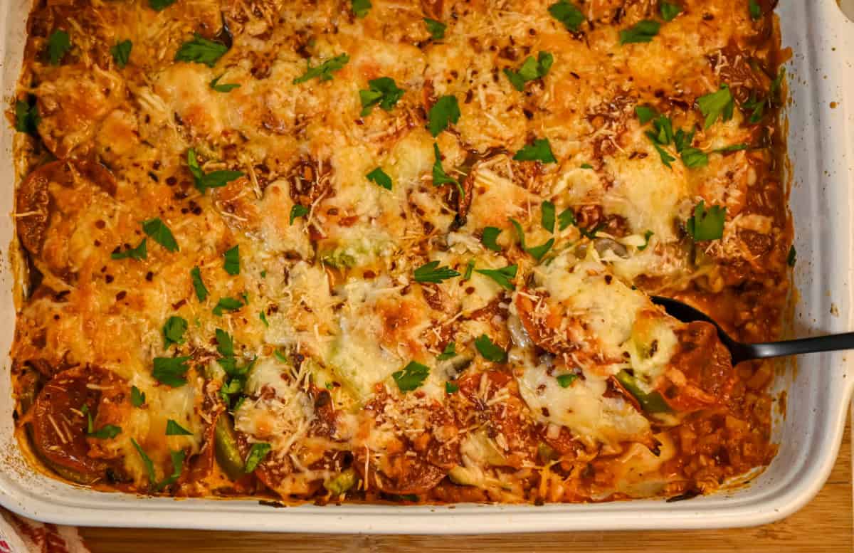 Easy Keto Pizza Casserole