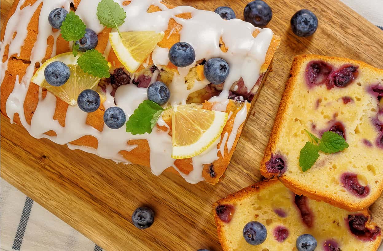 sliced keto coconut flour blueberry bread