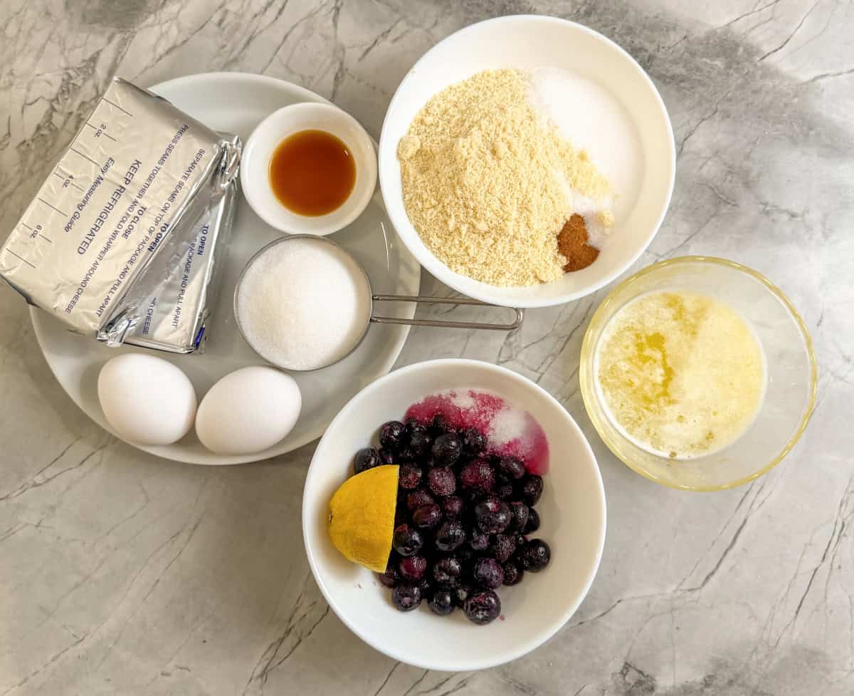 keto blueberry cheesecake bars ingredients