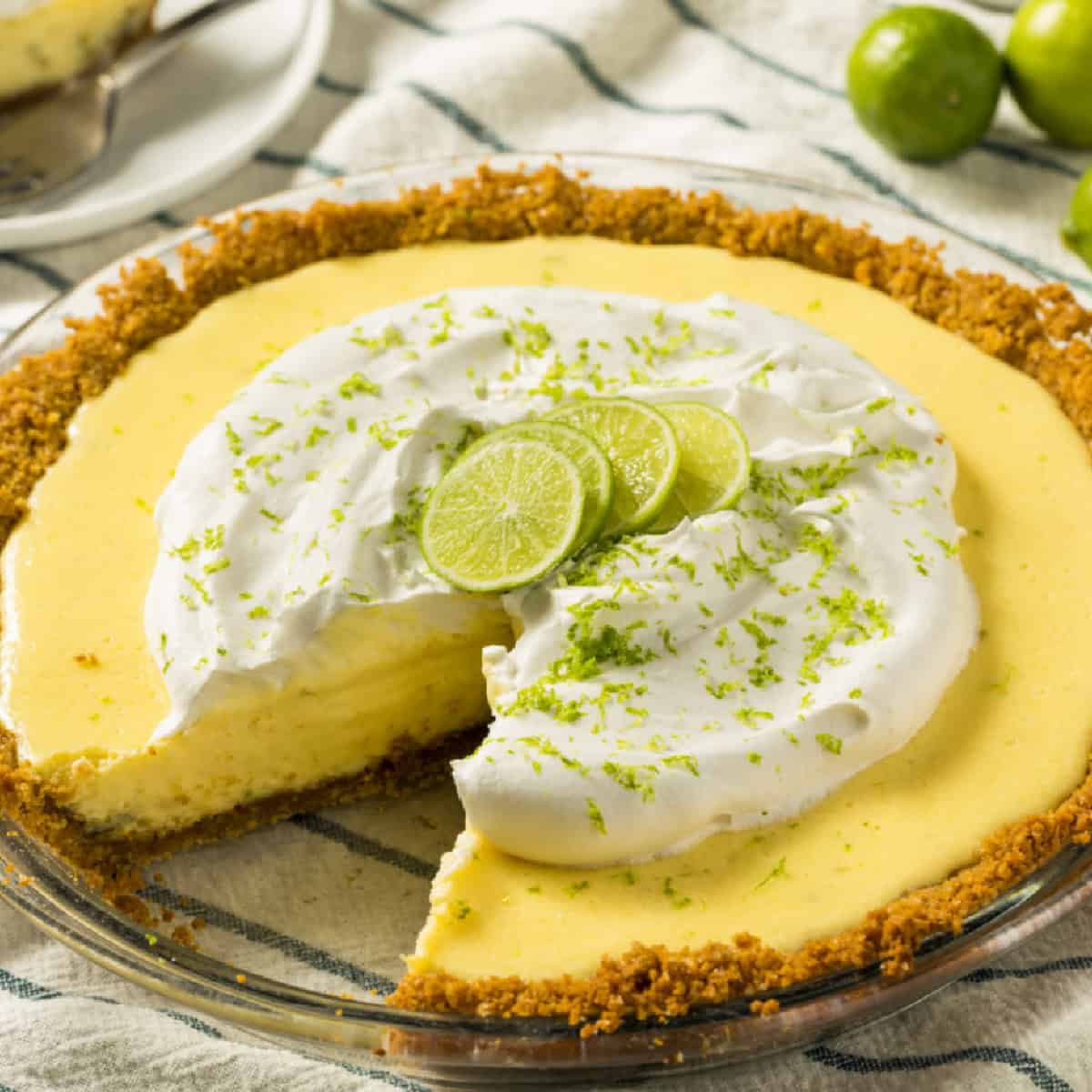 keto key lime pie sliced ready to serve