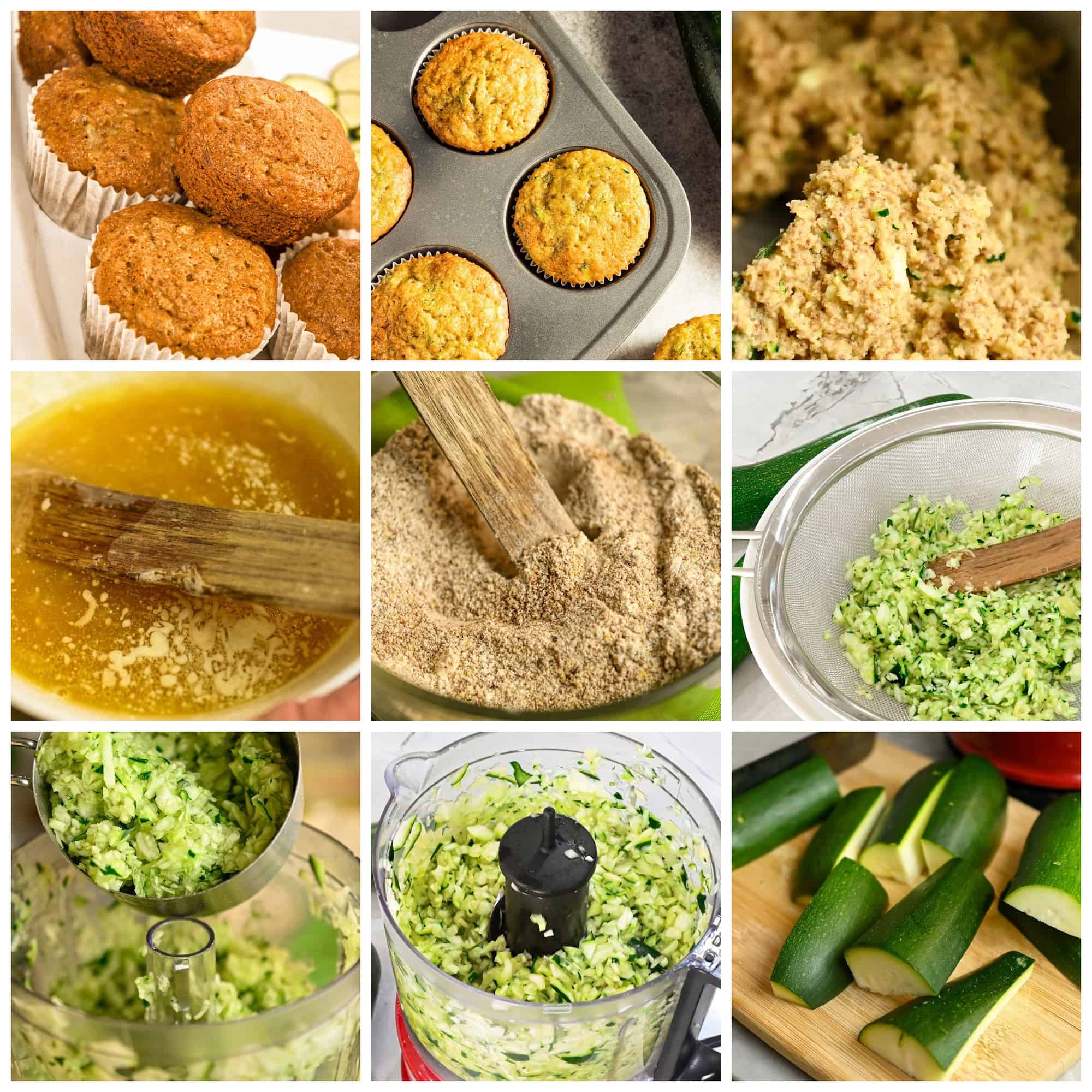 keto zucchini coconut flour muffins process pictures